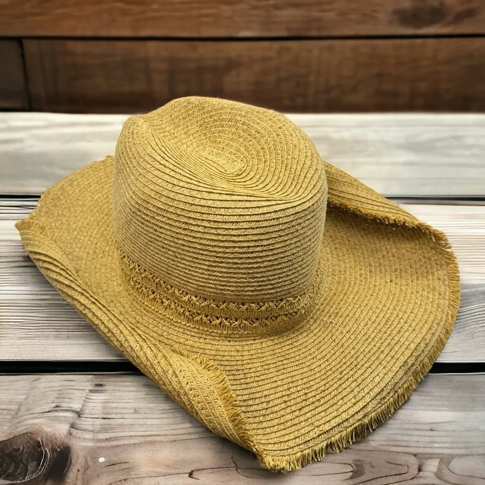 New Women's Tan Straw Cowboy Hat - Stylish and Packable